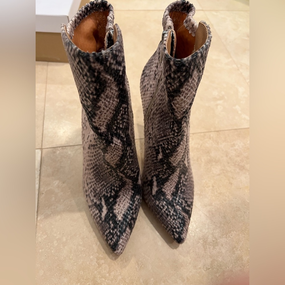 Python Larette Pointed Toe Ankle Boots - Picture 3 of 7